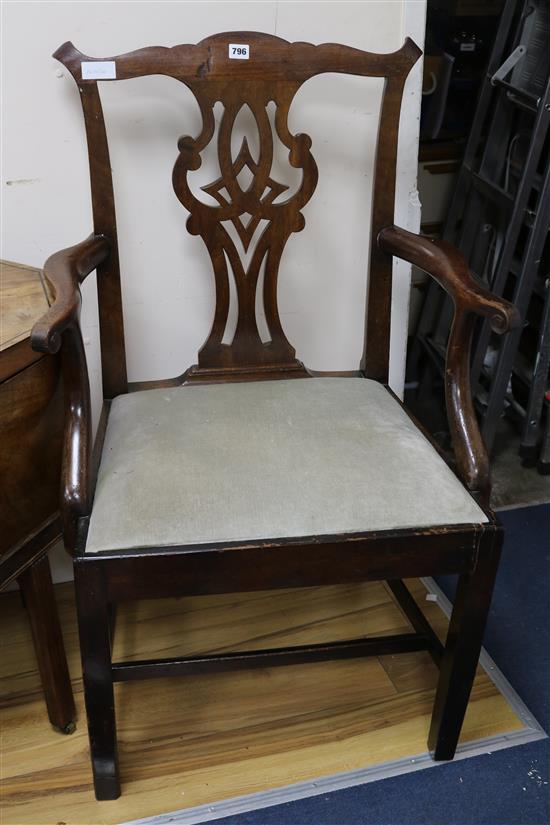 Two Victorian open armchairs
